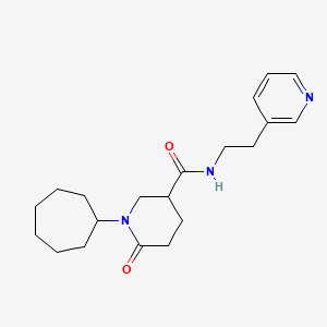 molecular formula C20H29N3O2 B5632090 1-cycloheptyl-6-oxo-N-[2-(3-pyridinyl)ethyl]-3-piperidinecarboxamide 