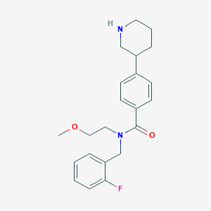 molecular formula C22H27FN2O2 B5632121 N-(2-fluorobenzyl)-N-(2-methoxyethyl)-4-piperidin-3-ylbenzamide 