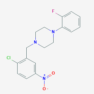 molecular formula C17H17ClFN3O2 B5632129 1-(2-chloro-5-nitrobenzyl)-4-(2-fluorophenyl)piperazine 
