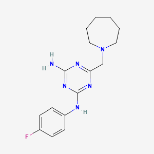 molecular formula C16H21FN6 B5632139 6-(1-azepanylmethyl)-N-(4-fluorophenyl)-1,3,5-triazine-2,4-diamine 
