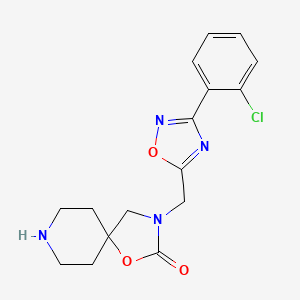 molecular formula C16H17ClN4O3 B5632143 3-{[3-(2-chlorophenyl)-1,2,4-oxadiazol-5-yl]methyl}-1-oxa-3,8-diazaspiro[4.5]decan-2-one hydrochloride 