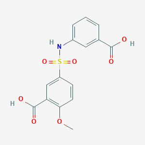 molecular formula C15H13NO7S B5632148 5-{[(3-carboxyphenyl)amino]sulfonyl}-2-methoxybenzoic acid 