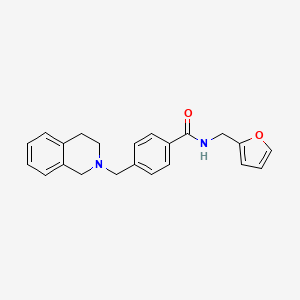 molecular formula C22H22N2O2 B5632163 4-(3,4-dihydro-2(1H)-isoquinolinylmethyl)-N-(2-furylmethyl)benzamide 