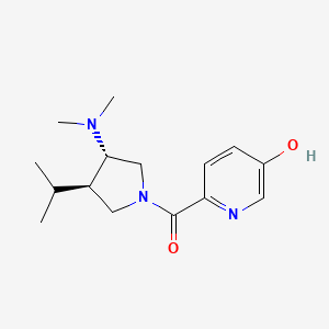 molecular formula C15H23N3O2 B5632168 6-{[(3S*,4R*)-3-(dimethylamino)-4-isopropyl-1-pyrrolidinyl]carbonyl}-3-pyridinol 