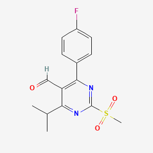 molecular formula C15H15FN2O3S B563217 4-(4-Fluorophenyl)-5-formyl-6-isopropyl-2-methylsulfonylpyrimidine CAS No. 849470-61-7