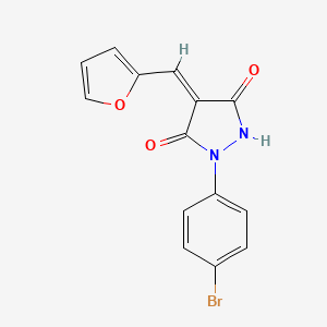 molecular formula C14H9BrN2O3 B5632182 1-(4-bromophenyl)-4-(2-furylmethylene)-3,5-pyrazolidinedione CAS No. 330965-67-8
