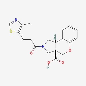 molecular formula C19H20N2O4S B5632190 (3aR*,9bR*)-2-[3-(4-methyl-1,3-thiazol-5-yl)propanoyl]-1,2,3,9b-tetrahydrochromeno[3,4-c]pyrrole-3a(4H)-carboxylic acid 