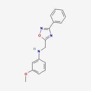 molecular formula C16H15N3O2 B5632201 (3-methoxyphenyl)[(3-phenyl-1,2,4-oxadiazol-5-yl)methyl]amine 