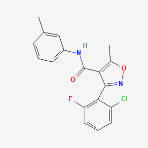 molecular formula C18H14ClFN2O2 B5632222 3-(2-chloro-6-fluorophenyl)-5-methyl-N-(3-methylphenyl)-4-isoxazolecarboxamide 