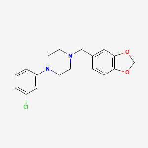molecular formula C18H19ClN2O2 B5632240 1-(1,3-benzodioxol-5-ylmethyl)-4-(3-chlorophenyl)piperazine 
