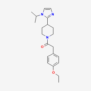 molecular formula C21H29N3O2 B5632258 1-[(4-ethoxyphenyl)acetyl]-4-(1-isopropyl-1H-imidazol-2-yl)piperidine 