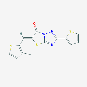 molecular formula C14H9N3OS3 B5632261 5-[(3-methyl-2-thienyl)methylene]-2-(2-thienyl)[1,3]thiazolo[3,2-b][1,2,4]triazol-6(5H)-one 
