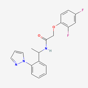 molecular formula C19H17F2N3O2 B5632268 2-(2,4-difluorophenoxy)-N-{1-[2-(1H-pyrazol-1-yl)phenyl]ethyl}acetamide 