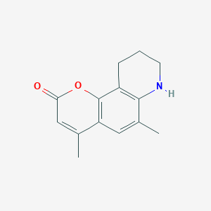 molecular formula C14H15NO2 B5632281 4,6-dimethyl-7,8,9,10-tetrahydro-2H-pyrano[2,3-f]quinolin-2-one 