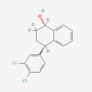 molecular formula C16H14Cl2O B563229 cis-(1S,4S)-4-(3,4-Dichlorophenyl)-1,2,3,4-tetrahydro-naphthalen-1-ol-d4 CAS No. 1217717-42-4