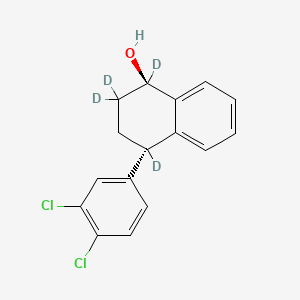 molecular formula C16H14Cl2O B563230 (1R,4S)-1,2,2,4-Tetradeuterio-4-(3,4-dichlorophenyl)-3H-naphthalen-1-ol CAS No. 1217787-79-5