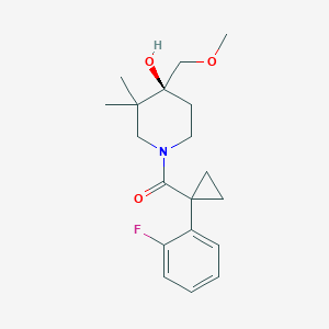 molecular formula C19H26FNO3 B5632304 (4S)-1-{[1-(2-fluorophenyl)cyclopropyl]carbonyl}-4-(methoxymethyl)-3,3-dimethyl-4-piperidinol 