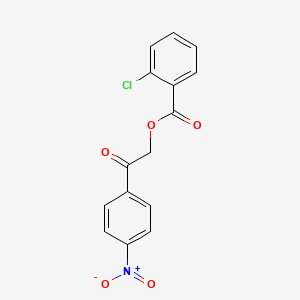 molecular formula C15H10ClNO5 B5632312 2-(4-硝基苯基)-2-氧代乙基 2-氯苯甲酸酯 