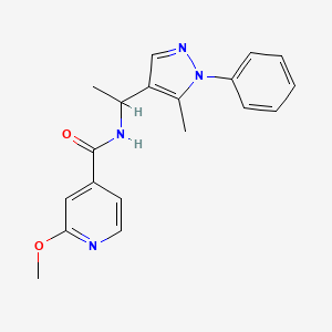 molecular formula C19H20N4O2 B5632317 2-methoxy-N-[1-(5-methyl-1-phenyl-1H-pyrazol-4-yl)ethyl]isonicotinamide 