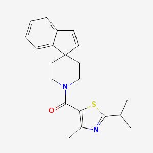molecular formula C21H24N2OS B5632322 1'-[(2-isopropyl-4-methyl-1,3-thiazol-5-yl)carbonyl]spiro[indene-1,4'-piperidine] 