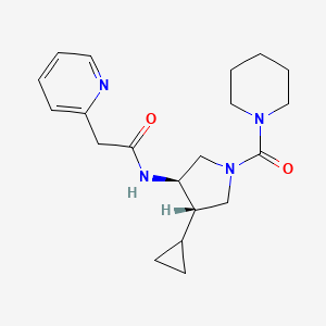 N-[(3R*,4S*)-4-cyclopropyl-1-(piperidin-1-ylcarbonyl)pyrrolidin-3-yl]-2-pyridin-2-ylacetamide