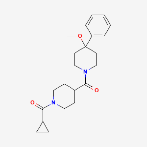 molecular formula C22H30N2O3 B5632361 1-{[1-(cyclopropylcarbonyl)-4-piperidinyl]carbonyl}-4-methoxy-4-phenylpiperidine 