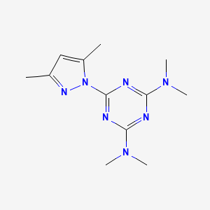 molecular formula C12H19N7 B5632366 6-(3,5-dimethyl-1H-pyrazol-1-yl)-N,N,N',N'-tetramethyl-1,3,5-triazine-2,4-diamine 