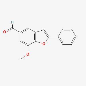 molecular formula C16H12O3 B563237 7-Methoxy-2-phenyl-1-benzofuran-5-carbaldehyde CAS No. 108444-34-4