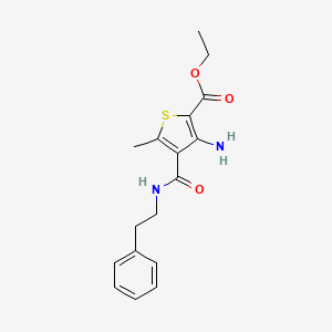 molecular formula C17H20N2O3S B5632383 ethyl 3-amino-5-methyl-4-{[(2-phenylethyl)amino]carbonyl}-2-thiophenecarboxylate 