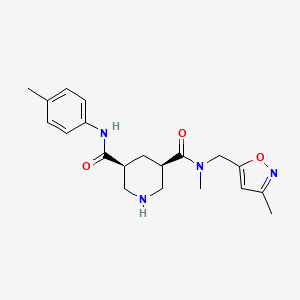molecular formula C20H26N4O3 B5632395 (3R*,5S*)-N-methyl-N-[(3-methylisoxazol-5-yl)methyl]-N'-(4-methylphenyl)piperidine-3,5-dicarboxamide 