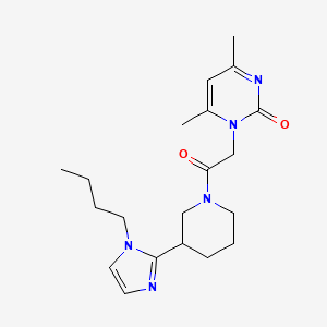 molecular formula C20H29N5O2 B5632401 1-{2-[3-(1-butyl-1H-imidazol-2-yl)piperidin-1-yl]-2-oxoethyl}-4,6-dimethylpyrimidin-2(1H)-one 
