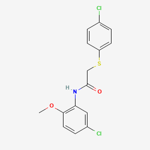 molecular formula C15H13Cl2NO2S B5632407 N-(5-chloro-2-methoxyphenyl)-2-[(4-chlorophenyl)thio]acetamide 