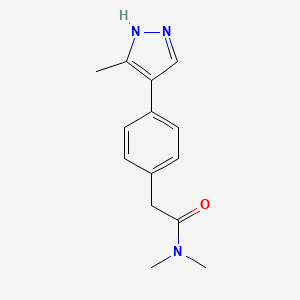 molecular formula C14H17N3O B5632421 N,N-dimethyl-2-[4-(3-methyl-1H-pyrazol-4-yl)phenyl]acetamide 