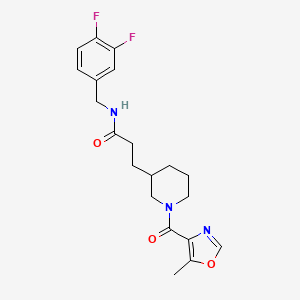 molecular formula C20H23F2N3O3 B5632433 N-(3,4-difluorobenzyl)-3-{1-[(5-methyl-1,3-oxazol-4-yl)carbonyl]piperidin-3-yl}propanamide 