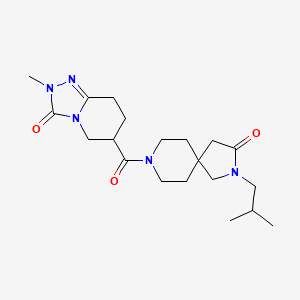 molecular formula C20H31N5O3 B5632442 2-isobutyl-8-[(2-methyl-3-oxo-2,3,5,6,7,8-hexahydro[1,2,4]triazolo[4,3-a]pyridin-6-yl)carbonyl]-2,8-diazaspiro[4.5]decan-3-one 