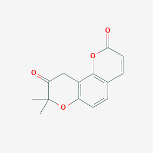 molecular formula C14H12O4 B5632452 8,8-二甲基-2H,8H-吡喃并[2,3-f]色烯-2,9(10H)-二酮 