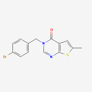 molecular formula C14H11BrN2OS B5632457 3-(4-bromobenzyl)-6-methylthieno[2,3-d]pyrimidin-4(3H)-one 
