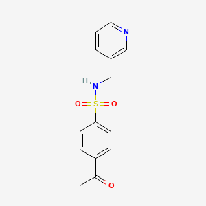 molecular formula C14H14N2O3S B5632462 4-acetyl-N-(3-pyridinylmethyl)benzenesulfonamide 