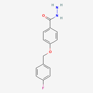 molecular formula C14H13FN2O2 B5632469 4-[(4-fluorobenzyl)oxy]benzohydrazide 