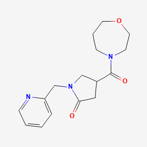molecular formula C16H21N3O3 B5632507 4-(1,4-oxazepan-4-ylcarbonyl)-1-(2-pyridinylmethyl)-2-pyrrolidinone 