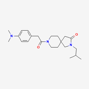 molecular formula C22H33N3O2 B5632538 8-{[4-(dimethylamino)phenyl]acetyl}-2-isobutyl-2,8-diazaspiro[4.5]decan-3-one 