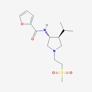 molecular formula C15H24N2O4S B5632551 N-{rel-(3R,4S)-4-isopropyl-1-[2-(methylsulfonyl)ethyl]-3-pyrrolidinyl}-2-furamide hydrochloride 