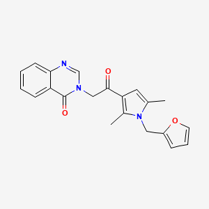 molecular formula C21H19N3O3 B5632575 3-{2-[1-(2-furylmethyl)-2,5-dimethyl-1H-pyrrol-3-yl]-2-oxoethyl}-4(3H)-quinazolinone 