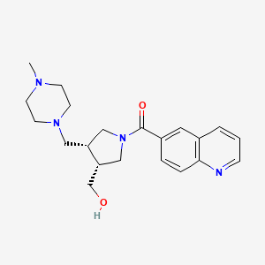 molecular formula C21H28N4O2 B5632590 [(3R*,4R*)-4-[(4-methylpiperazin-1-yl)methyl]-1-(quinolin-6-ylcarbonyl)pyrrolidin-3-yl]methanol 