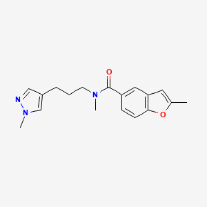 molecular formula C18H21N3O2 B5632609 N,2-dimethyl-N-[3-(1-methyl-1H-pyrazol-4-yl)propyl]-1-benzofuran-5-carboxamide 