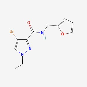 molecular formula C11H12BrN3O2 B5632619 4-bromo-1-ethyl-N-(2-furylmethyl)-1H-pyrazole-3-carboxamide 