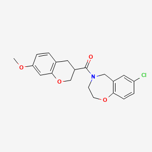 molecular formula C20H20ClNO4 B5632632 7-chloro-4-[(7-methoxy-3,4-dihydro-2H-chromen-3-yl)carbonyl]-2,3,4,5-tetrahydro-1,4-benzoxazepine 