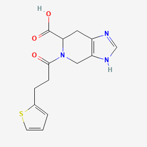 molecular formula C14H15N3O3S B5632633 5-[3-(2-thienyl)propanoyl]-4,5,6,7-tetrahydro-1H-imidazo[4,5-c]pyridine-6-carboxylic acid 