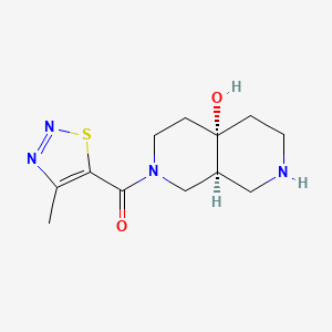 molecular formula C12H18N4O2S B5632640 (4aS*,8aS*)-2-[(4-methyl-1,2,3-thiadiazol-5-yl)carbonyl]octahydro-2,7-naphthyridin-4a(2H)-ol 