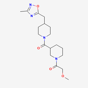 molecular formula C18H28N4O4 B5632651 1-(methoxyacetyl)-3-({4-[(3-methyl-1,2,4-oxadiazol-5-yl)methyl]-1-piperidinyl}carbonyl)piperidine 